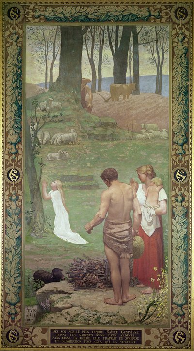 The Childhood of St. Genevieve by Pierre Puvis de Chavannes